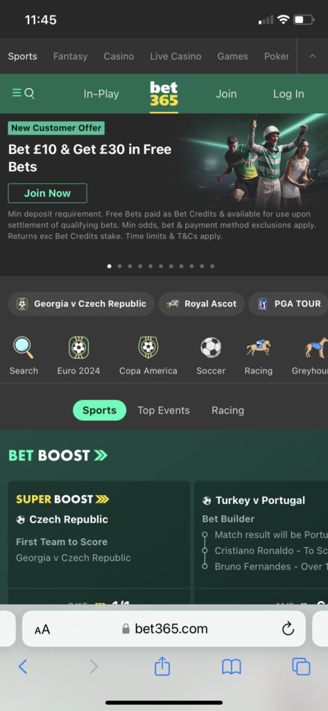 Bet365 mobile betting