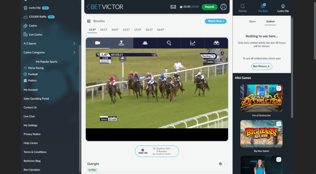 BetVictor live streaming