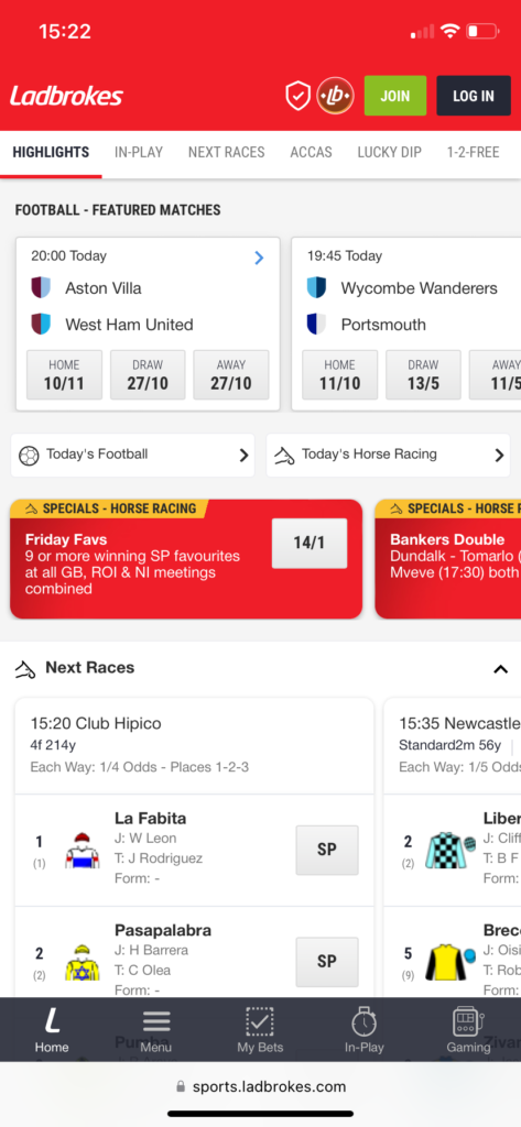 Ladbrokes mobile betting