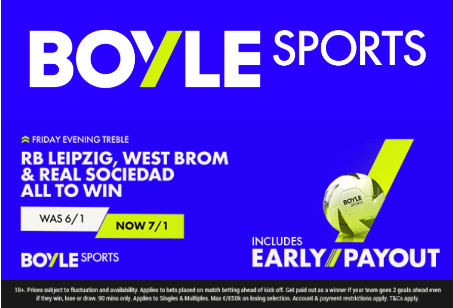 Boyle Sports odds boost bet of the day

