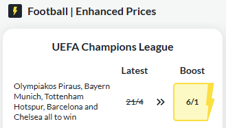 BetVictor odds boost bet of the day