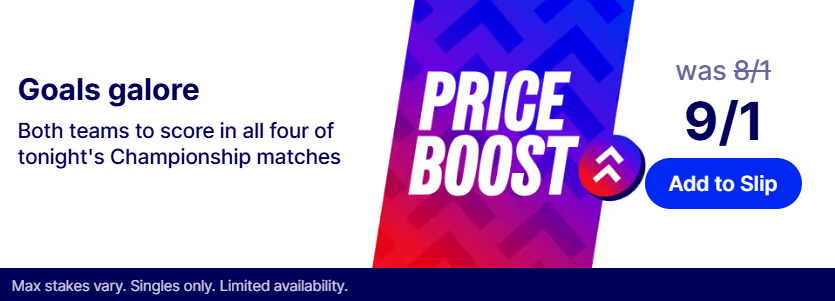 Betfred odds boost bet of the day