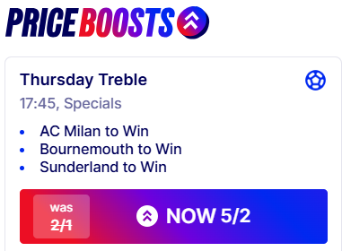 Betfred odds boost bet of the day
